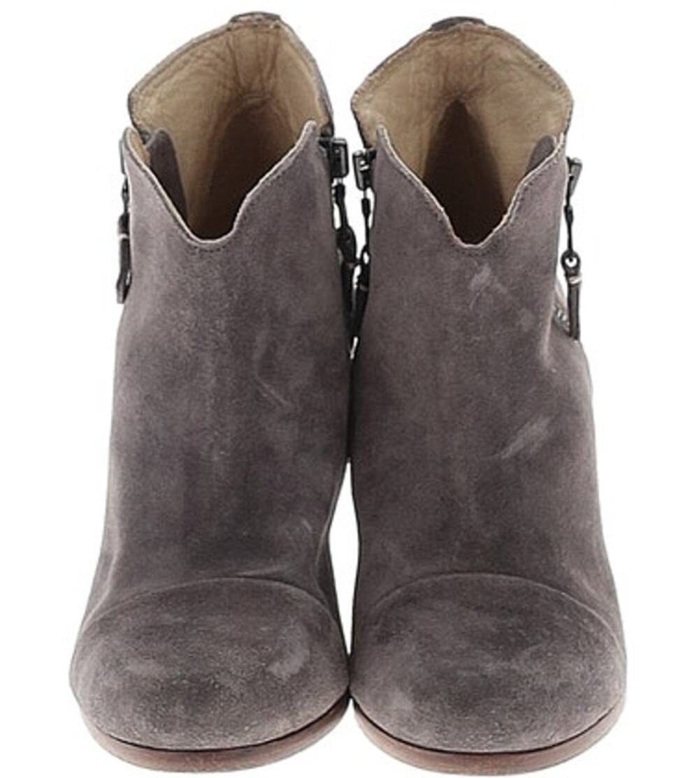 Rag & Bone Margot Suede Ankle Boots Side Zip Block Heel Gray EUR Size 38 US 8